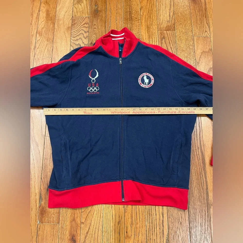 Polo Ralph Lauren 2008 USA Olympic Team Beijing Track Jacket Mens‎ XL Navy Red
